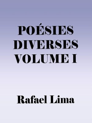 cover image of Poésies Diverses Volume I
